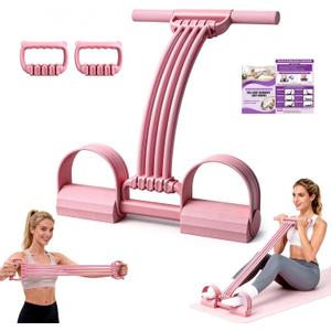Foot Pedal Resistance Bands with Handles, 6-Tube Multifunction Exercise Bands, Durable Home Gym Fitness Equipment for Women & Men