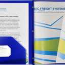 10 x Lion 2-Pocket Plastic Folder with Fasteners, Dark Blue, 1 Folder (92310-BL)