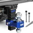 Orion Motor Tech Adjustable Trailer Hitch - 8 in Drop & Rise, Fits 2.5 in Receiver, 8000-18500 GTW, Heavy Duty Aluminum Tow Hitch With Two Anti-Theft Locking Pins for Class IV & V Vehicles (2.5" Shank & 8" Drop, Black-Blue)