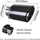 2"Inlet 3"Outlet Car Exhaust Tips Carbon Fiber Tailpipe Exhaust Pipe Tail Throat Tail Pipe Silver Need Height>3.5 Inch Widht>3.5 Inch