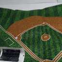 Baseball Rug for Bedroom 3'x5' Non Slip Sports Rug for Living Room Baseball Room Decor
