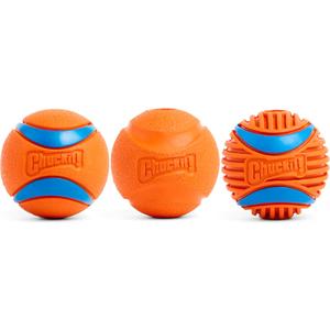 Chuckit! Dog Balls - Interactive Dog Toys, High-Bounce Fetch Ball, Floating Ultra and Rugged Balls, Durable - Size Medium, 2.5-inch Diameter, Set of 3