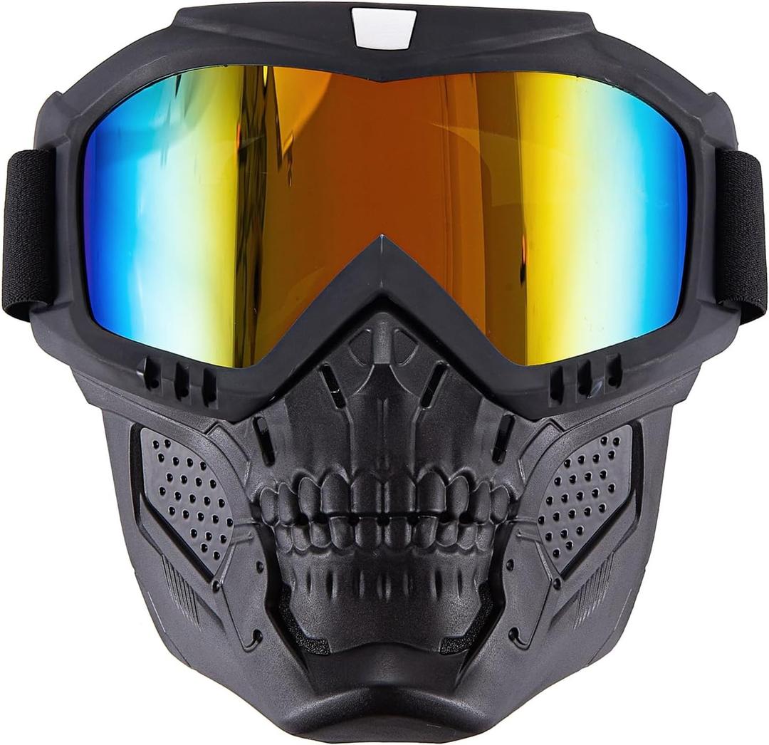 SZYDD Motorcycle Goggles Detachable Face, Dirt Bike Goggle Anti-Scratch for Eyewear for Men Women PC