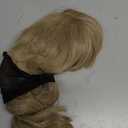 Baruisi Short Fluffy Brown Wigs for Women Natural Looking Synthetic Curly Hair Wig with Bangs