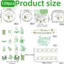 139 PCS Greenery Gender Reveal Baby Shower Plates and Napkins Supplies, Boho Greency Party Decorations Tableware Set Dessert Plates Napkins Forks for 20 Guests (Green)