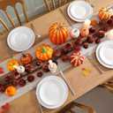 Fall Pumpkin Garland for Mantle Halloween Velvet Pumpkin Garland Autumn Harvest Hanging Decoration for Fireplace Mantel Porch Wall Centerpiece Thanksgiving Party Indoor 6ft(Rust)