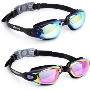 Adult Swim Goggles 2 Pack Anti Fog Swimming Goggles, No Leaking UV Protection Pool Goggles for Men Women Youth