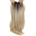 Clip in Bangs 18 In Natural Ombre Brown Blonde Curved Clip Bangs Breathable Realistic Lightweight Daily Wear Fringe Human Hair Toppers for Women..