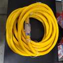 DEWENWILS 15ft 12/3 Gauge Indoor/Outdoor Extension Cord with LED Lighted End, SJTW 15 Amp/125V/1875W Yellow Outer Jacket Contractor Grade Heavy Duty Power Cable with Grounded Plug-HNCY15A