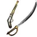JOYIN 28 Inches Pirate Sword and 16 Inches Pirate Pistol Set,Halloween Party Costume Accessories