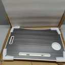 Lap Desk, Folding Laptop Desk with Cup Holder, Adjustable Bed Table for Couch, Portable Lap Table for Working, Reading, Kids, Adults (60x40x27cm, Black Brushed Color, Drawer, Black Anti-slip)