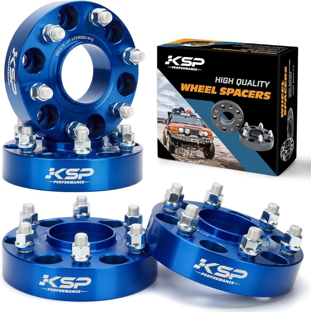KSP 1.5inch 6X139.7 Wheel Spacers for Silverado Sierra 1500, 6x5.5 Hubcentric Spacers fit Chevrolet GMC Tahoe Avalache Express Suburban Yukon, 6 Lug Forged Spacer with 78.1 Center Bore M14x1.5 Stud