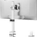 WALI Single Monitor Mount for 1 Computer Screen up to 32 inch, Fully Adjustable Monitor Arm Holds up to 22 lbs (M001S-W), White