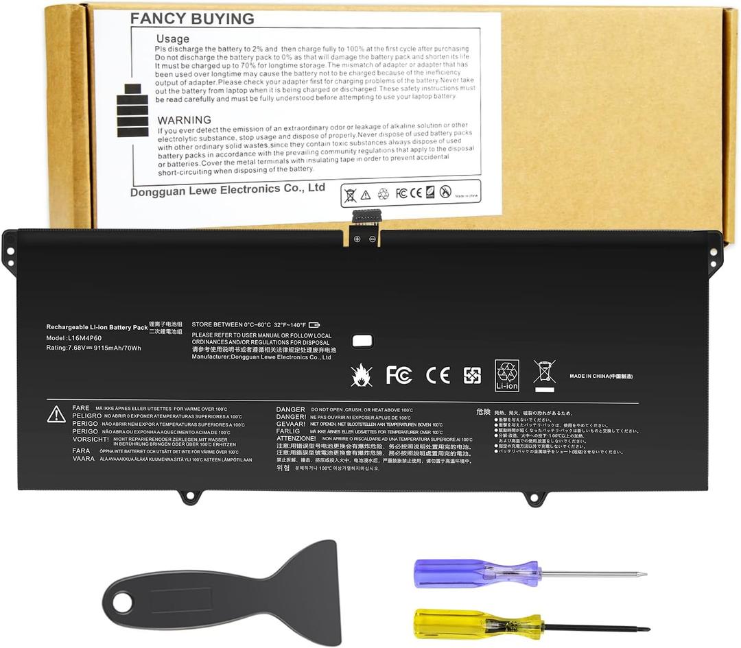 L16C4P61 L16M4P60 Laptop Battery for Lenovo Yoga 920 920-13IKB 920-131KB 920-13IKB-80Y7 80Y8 81TF Ideapad Flex Pro-13IKB Yoga 6 Pro-13IKB 5B10N01565 5B10N17665 SB10W67429 5B10W67249 7.68V-70Wh
