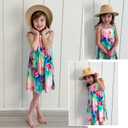 Vieille Toddler Girls Summer Sling Dress Tie Straps Sleeveless Casual Beach Sundress with Pockets 2-6 Years