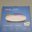 2 Pack Smart RGB LED Ceiling Light with Remote, 12" WiFi Flush Mount Ceiling Light Works with Alexa & Google Home, 24W=2400LM Dimmable, DIY Colors & 2700K-6500K, for Bedroom Living Room