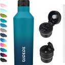 BJPKPK Insulated Water Bottle With Straw 25oz Stainless Steel Water Bottles With 2 Lids And Carry Handle Reusable Travel Metal Thermo,Indigo Black