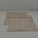 MADIZZ Set of 2 Flanged Linen Throw Pillow Covers 20x20 Inch Beige Soft Decorative Cushion Cover for Sofa Bedroom Pillow Shell