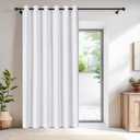 NICETOWN 100% Blackout Curtains Thermal Insulated Room Darkening Drapes Window Long Grommet Light Blocking Blackout Curtain for Living Room Bedroom, 1 Panel, 80 x 90 inch Length, Pure White