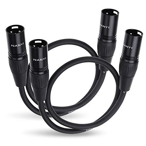 NANYI 1 PCS Microphone Cable, 3-pin XLR Male-to-Male Microphone Cable, DMX Cable Connection, Oxygen-Free Copper, 1.6 feet
