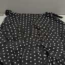 SHENHE Women's Plus Size Polka Dots Mini Halter Dress Sleevele Deep V Neck A Line Flowy Dress, Black and White, 3X-Large Plus