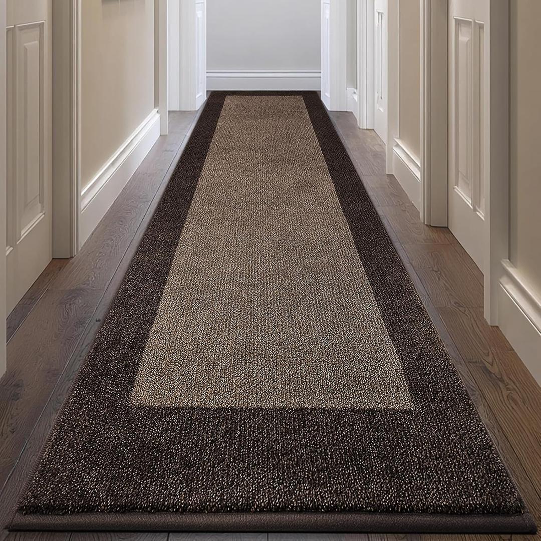 Machine Washable Runner Rug 32" x 120", Non Slip Kitchen Mat for Floor, Absorbent Entryway Rug for Kitchen, Bedroom, Living Room, Hallway, Door (Roll Packing)