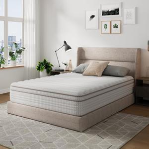 Novilla King Size Mattress, 14 Inch King Mattresses in a Box with Smarts Pocket Coil for Pressure Relief, Medium Plush Foam and Spring Hybrid Colchones with CertiPUR-US Certified