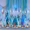Civaner 52 Pcs Under The Sea Party Decorations 4 Sets Mermaid Table Centerpiece Balloons Stand Kit Mermaid Birthday Centerpieces with Base for Ocean Beach Baby Shower Birthday Party Decor