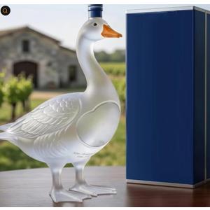30th Anniversary 3D Sculpted Vodka Bottle, Premium Frosted Glass Decanter | Goose Wine Bottle Holder, Unique Liquor Bottles for Home Bar Decor, Art Sculpture Gift Set with Luxury Blue Presentation Box