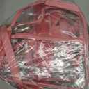 Paxiland Clear Backpack Stadium Approved 12126 with Reinforced and Wider Shoulder Straps, Small Clear Bag for Schools, Concerts, Work, Festivals and Sporting Events - Pink