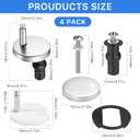 2 Full Set Toilet Seat Hinge Fixings,Quick Release Top Hinge Fixings Expanding Rubber,Toilet Seat Hinge Replacement Parts with Screws Bolts and Nuts for Home Bathroom