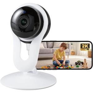 Indoor Camera for Pet & Baby Monitoring, 2K Clear View, Motion Alerts & Night Vision, 2-Way Audio, Easy Setup Home Security Cam, Alexa & Google Home Compatible, 2.4G Wi-Fi only