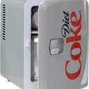 Coca-Cola Diet Coke DC04 4 Liter/4.2 Quarts 6 Can Portable Mini Cooler/Fridge, Beverages, Baby Food, Skincare and Medications-Use at Home, Office, Dorm, Car, RV or Boat-with AC & DC Plugs, Gray