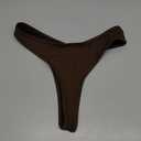 SUUKSESS Women Sexy Thong String 2 Piece Bikini Set Cheeky Halter Swimsuit (Brown, M)