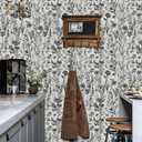 Naphite Floral Vintage Peel and Stick Wallpaper Boho Contact Paper for Cabinets and Drawers Farmhouse Wildwood Leaf Self Adhesive Removable Wallpaper for Bathroom Dark Botanical 17.3inW 197inL