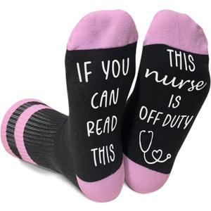 Doreen's Boutique Nurse Socks If You Can Read This This Nurse Is Off Duty