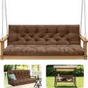 Porch Swing Cushions,Outdoor Cushions 3 Seater Replacement with Backrest, Waterproof Thickened Bench Cushion with Ties for Porch, Patio,Outdoor, Backyard and Garden(Coffee 60 * 40 in)