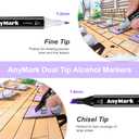 AnyMark Alcohol Markers, 100 Colors Dual Tip Art Coloring Markers Set for Adult Book Drawing Sketching Painting, Chisel & Fine, Black Penholder