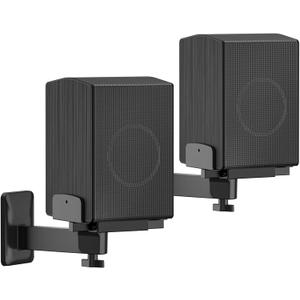 Heavy-Duty Studio Monitor Wall Mounts, Adjustable Speaker Wall Mounts for Samsung HW-Q Rear Speakers, Booshelf Speaker Brackets for Edifier R1280T/Klipsch/Polk, 5"-11" Dual Side Clamp WR Cable Ties