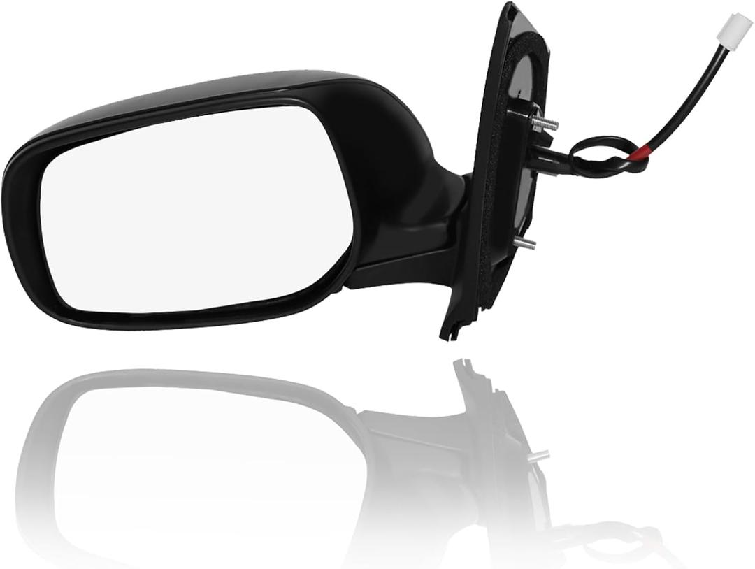 PM Auto Left Driver Side Mirror, Power Non-Heated Paintable Manual Folding View Mirror Replacement For 2007-2012 Toyota Yaris