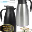 70Oz Thermal Coffee Carafe for keeping hot, Airpot Insulated Carafe Stainless Steel Thermal Pot for Coffee, (black+silver)