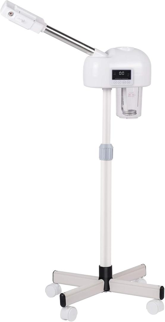 Professional Facial Steamer, Hot Mist Spray & Ozone, LCD Touch Screen & Timer Function, 600CC Large Capcity Water Jag, SPA at Home, White