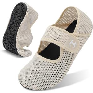 Water Shoes for Women Men Barefoot Beach Swim Aqua Socks Summer Wide Slides Sandals Quick Dry Pool River Sea Sock Shoes (8-8.5 Women/6.5-7 Men, Meshbeige)