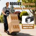 800 LB Dolly Cart with 8" Solid Rubber Wheels, Heavy Duty Folding Hand Truck Dolly with Bungee Cords, Compact Foldable Alloy Steel Design for Warehouses, Homes, Offices, and Small Business