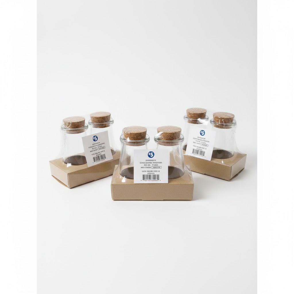 GLASS JARS WITH CORK LID 6Pcs (3Pack)