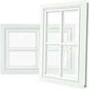 Garage Door Window Inserts Kit - UV Resistant Plexiglass, 20.75"x13.77" Clear Vinyl Frames, Weatherproof & Easy Installation for1.57 (40mm) Thick Exterior Garage Doors/Sheds (4Pack)