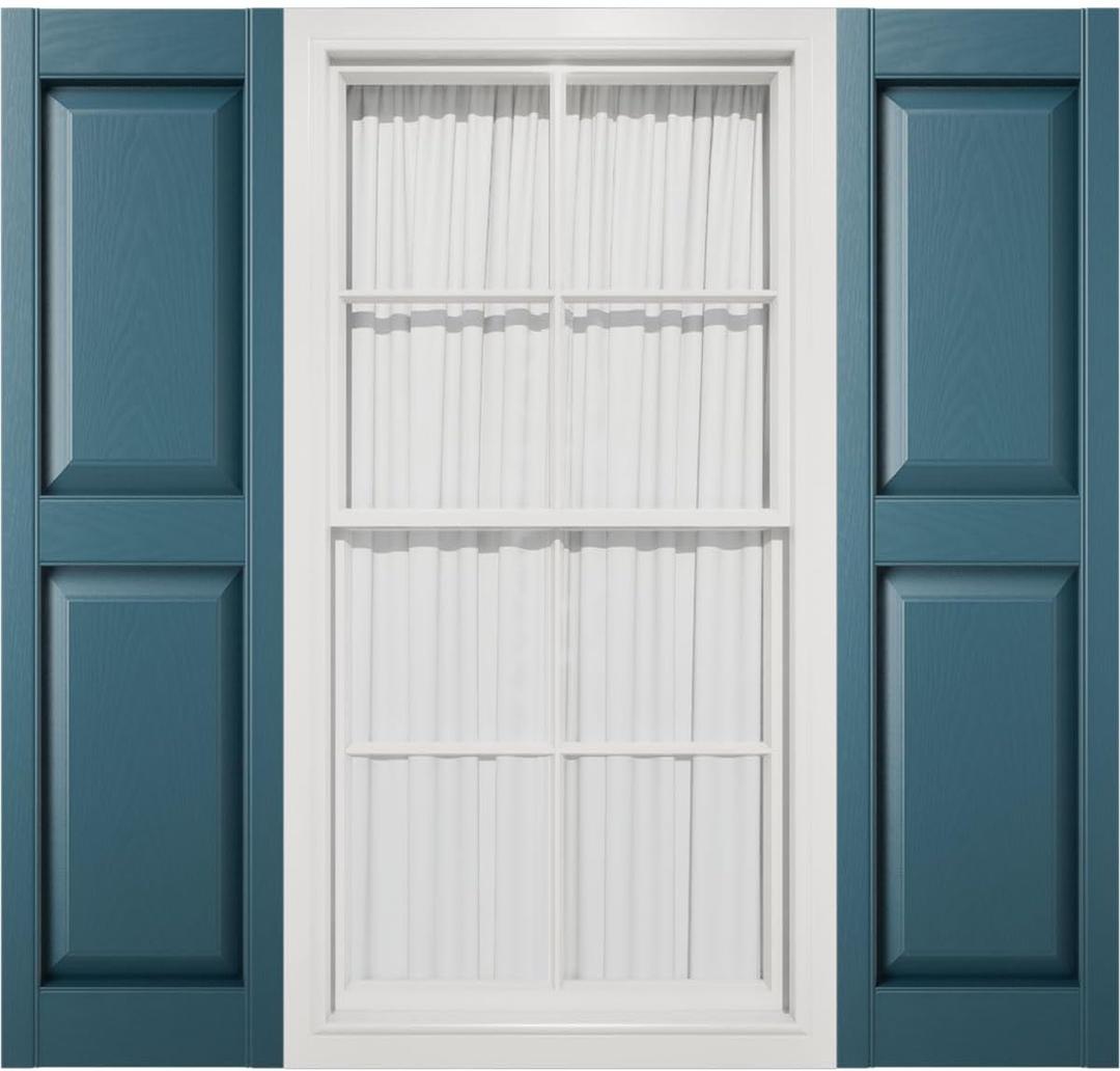 Mid-America 00021231166 Standard Size Williamsburg Double Panel Vinyl Shutters, w/Installation Shutter-Lok's & Matching Screws (Per Pair), 166, 12"W x 31"H, Midnight Blue