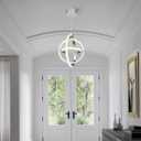 Modern LED Pendant Light Chrome Pendant Lights 4000K Dimmable External Glow Height Adjustable Pendant Lighting for Kitchen Island Dining Room Bedroom Living Room Foyer3-Ring, Round-3 Ring External Glow