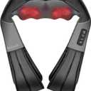 Shiatsu Neck and Back Massager with Soothing Heat, Nekteck Electric Deep Tissue 3D Kneading Massage Pillow for Shoulder, Leg, Body Muscle Pain Relief, Home, Office, and Car Use (Black)