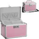 Medicine Lock Box with Combination Lock - 11.2 x 7.6 x 7.6 Inches - First Aid Safe Medication Storage Box, Medications and Personal Items, Safe Boxes for Home and Outdoor - Pink
